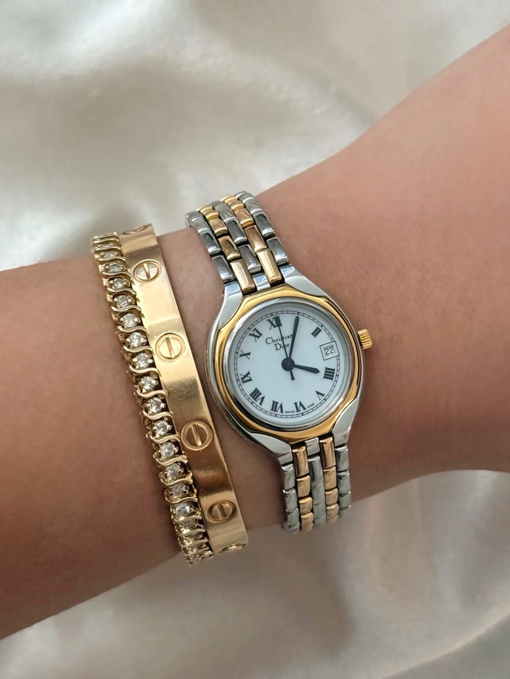 AUTHENTIC VINTAGE DIOR TWO-TONED WATCH